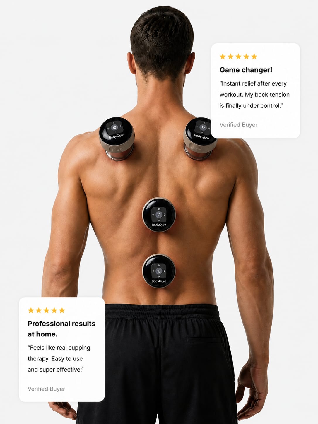 BodyQure in use, with customer reviews