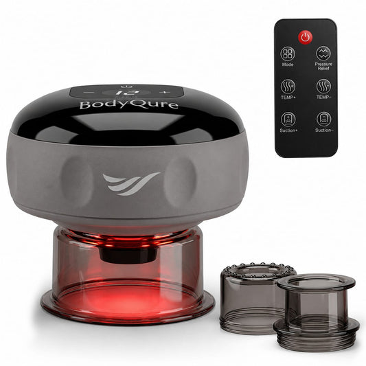 BodyQure Anti-Cellulite Massager, Electric Cellulite Suction Device with Heat and Red Light